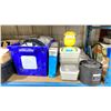 Image 2 : SHELF OF ASSORTED STORAGE BINS, ELECTRICAL COMPONENTS, HOSES & HARDWARE