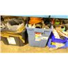 Image 3 : SHELF OF TAPES, PVC PIPE CONNECTORS, ASSORTED HARDWARE INCLUDING VARIOUS HANDLES & CAULKING