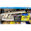 Image 3 : SHELF OF RUBBER ANTI SLIP MATTS, ELECTRICAL CABLE, CHRISTMAS TREE, RAGS, & HARDWARE