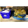 Image 3 : SHELF OF ASSORTED HOSES, STRING WORK LIGHTS, HARDWARE & HEAVY DUTY SCREW PINS