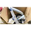 Image 2 : BOX OF HEAT REGISTER COVERS, ASSORTED PVC PIPE FITTINGS/PVC PIPE, SEALS & HARDWARE