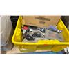 Image 8 : SHELF OF ASSORTED BINS OF ELECTRICAL ITEMS, NAILS, & HARDWARE *BINS INCLUDED*