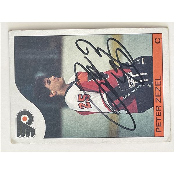 Philadelphia Flyers Peter Zezel 1985 Score #25 signed trading card