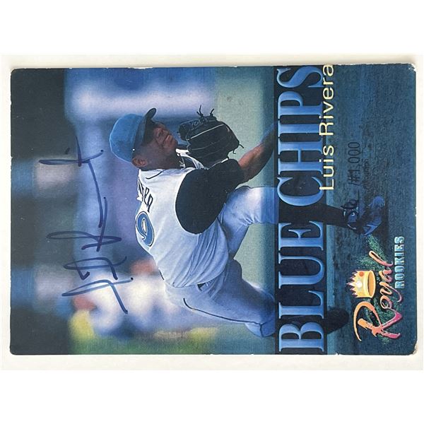 Louis Rivera signed 2008 Royal Rookies Blue Chips #8 trading card