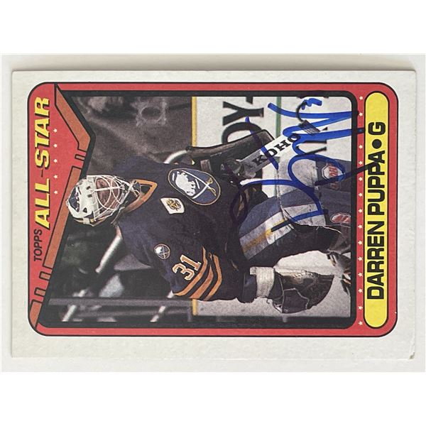 Buffalo Sabres Daren Puppa 1990 Topps #204 signed trading card.