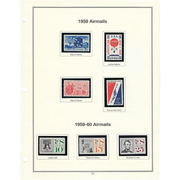 USA 1959-60 Airmails Stamp sheet C53 - C59