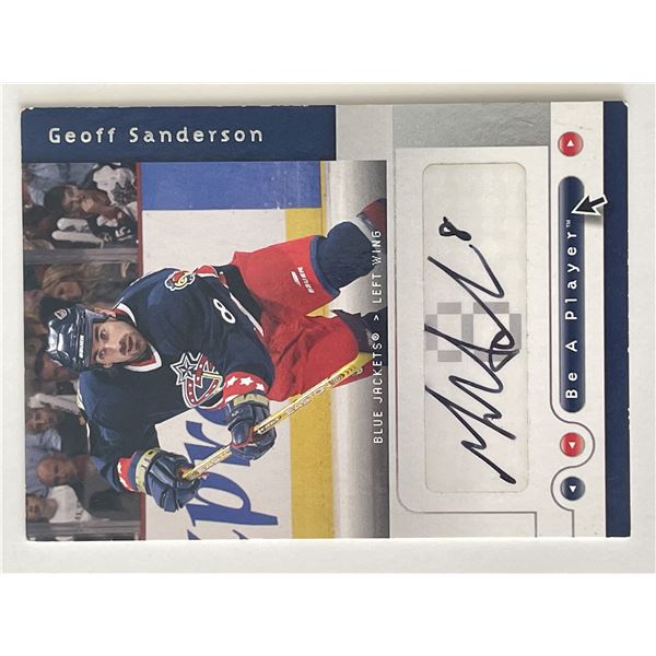 Columbus Blue Jackets Geoff Sanderson 2005 Upper Deck signed trading card