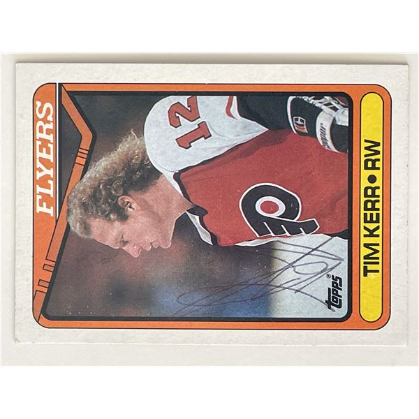 Philadelphia Flyers Tim Kerr 1990 Topps #210 signed trading card