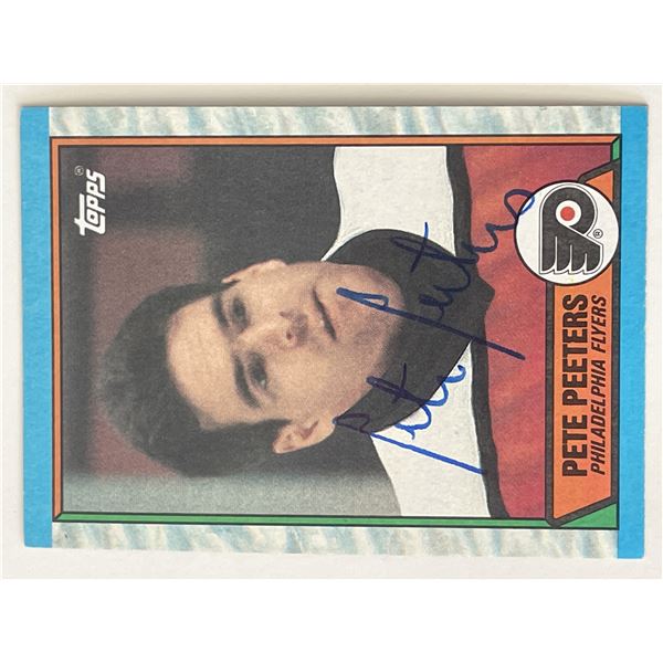 Philadelphia Flyers Pete Peeters 1989 Topps #195 signed trading card