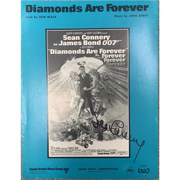 Sean Connery signed Diamonds Are Forever sheet music