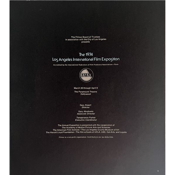 1974 Los Angeles International Film Exposition official catalog.