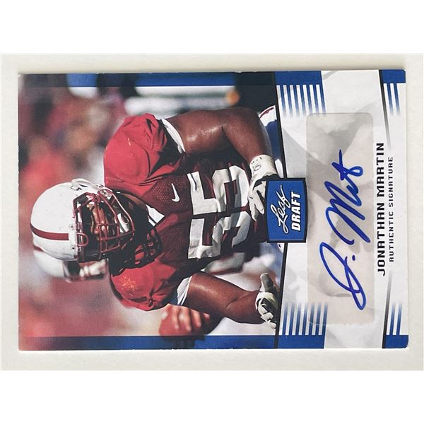 Jonathan Martin signed  2012 Leaf Draft #JM1 trading card
