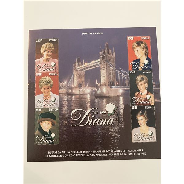 Pont De La Tour Diana Princess of Wales commemorative stamp set