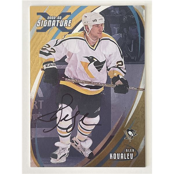 Pittsburgh Penguins Alexei Kovalev 2003 In The Game #10 signed trading card