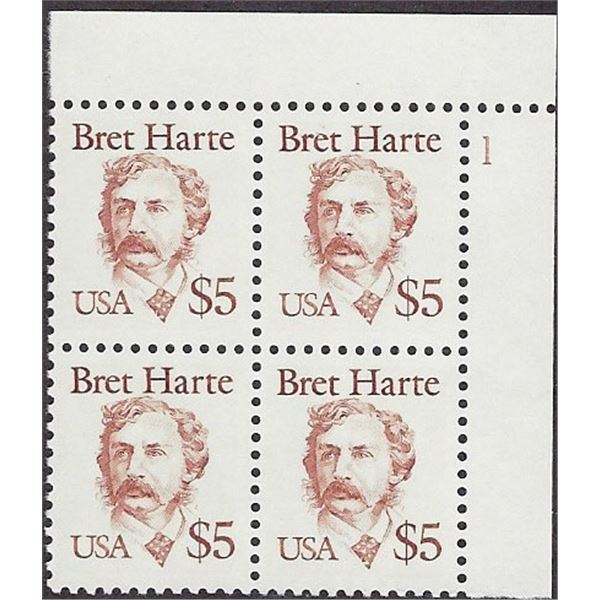 $5 Bret Hart Writer Plate Block