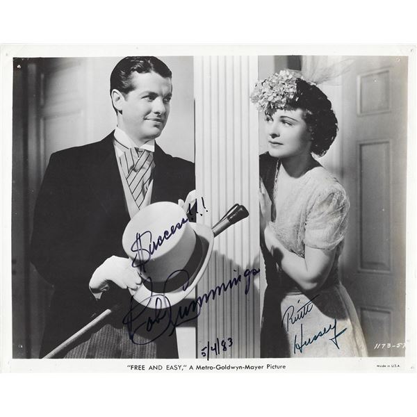Free and Easy Robert Cummings and Ruth Hussey signed movie photo