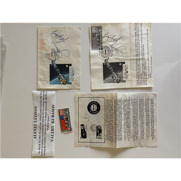 Russian Astronauts Apollo–Soyuz mission signed first day covers. GFA Authenticated