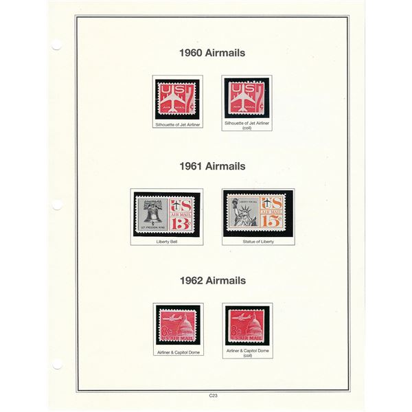 USA 1960-62 Airmails Stamp sheet C60 - C65