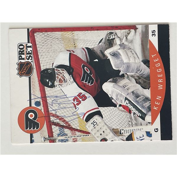 Philadelphia Flyers Ken Wregget 1990 Pro Set #226 signed trading card
