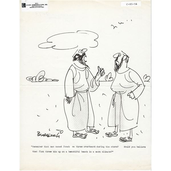 Joe Buresch signed original hand drawn sketch