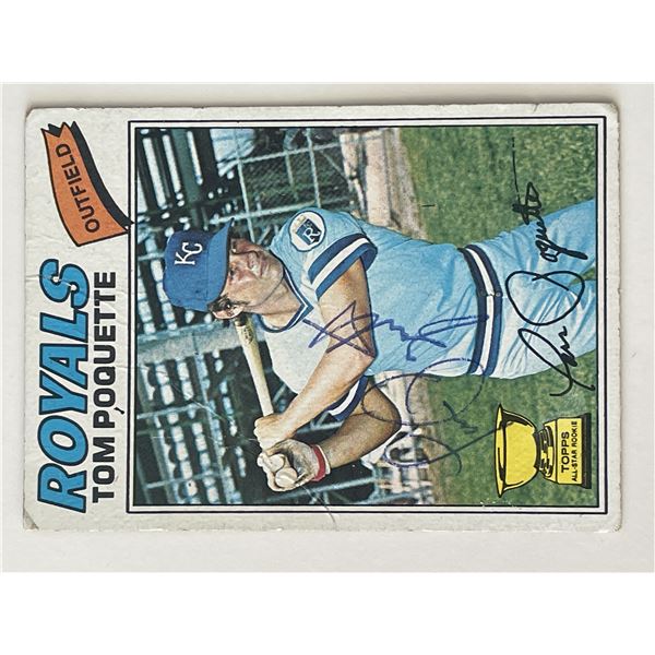 Kansas City Royals Tom Poquette signed 1977 Topps #93 All-Star Rookie trading card