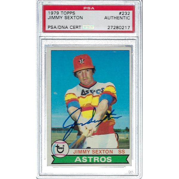 Houston Astros Jimmy Sexton signed trading card. PSA