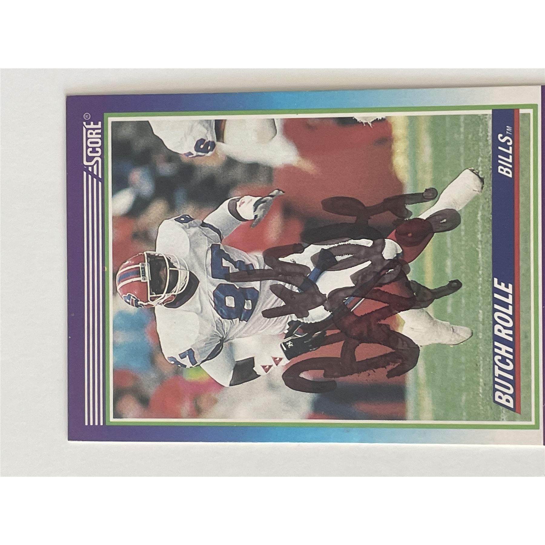 Butch Rolle Nfl Buffalo Bills Butch Rolle signed 1990 Score trading card