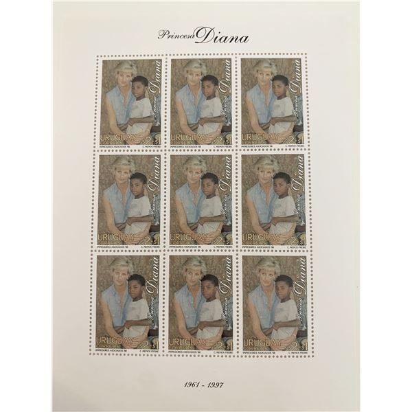 Uruguay Princess Diana commemorative stamp set