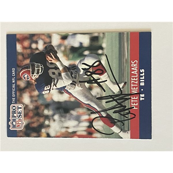 Buffalo Bills Pete Metzelaars 1990 NFL #439 signed trading card