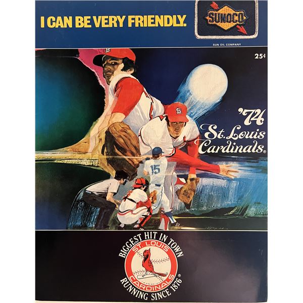 St Louis Cardinals 1974 scorecard. 8x11 inches