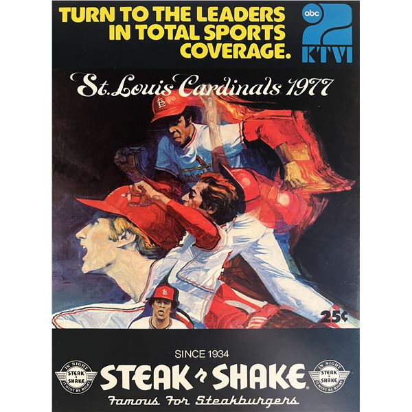 St Louis Cardinals 1977 scorecard. 8x11 inches