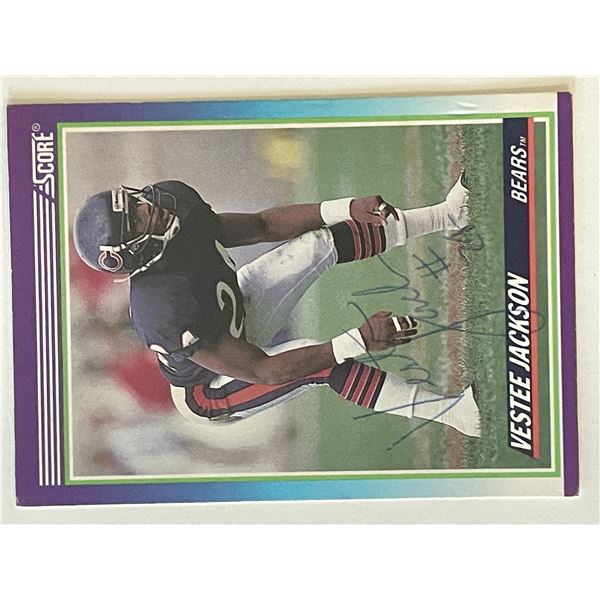 Chicago Bears Vestee Jackson 1990 Score #454 signed trading card