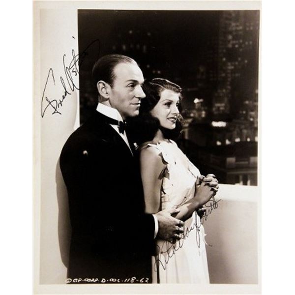 Rita Hayworth and Fred Astaire signed portrait photo