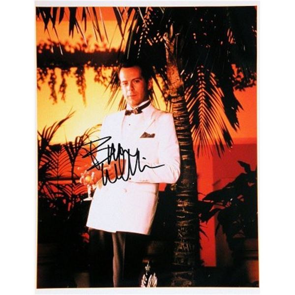 Bruce Willis signed Moonlighting photo