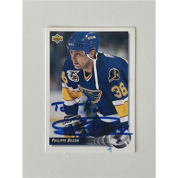 St. Louis Blues Philippe Bozon Upper Deck 92-93 #283 signed trading card
