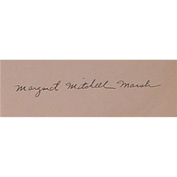 Gone With The Wind Author Margaret Mitchell signature slip