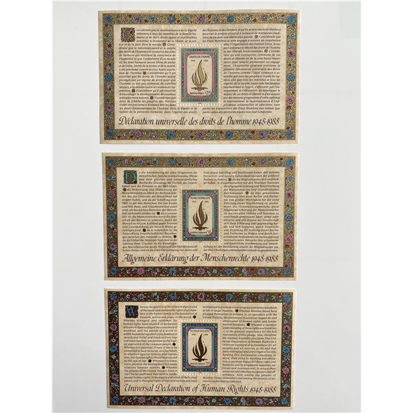 1988 United Nations set of 3 stamps