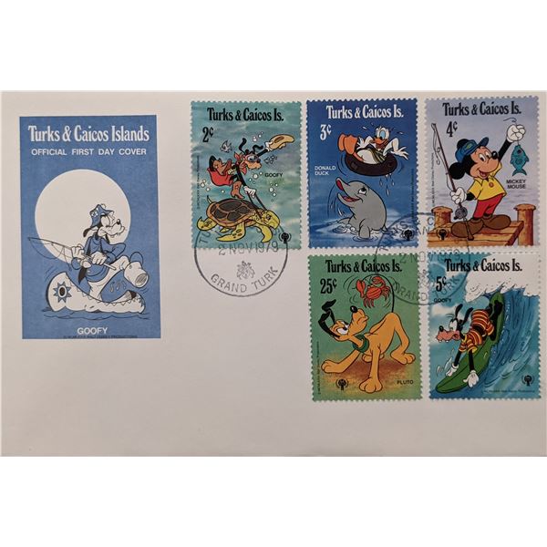 Turks & Caicos 1979 Disney Characters  First Day Cover
