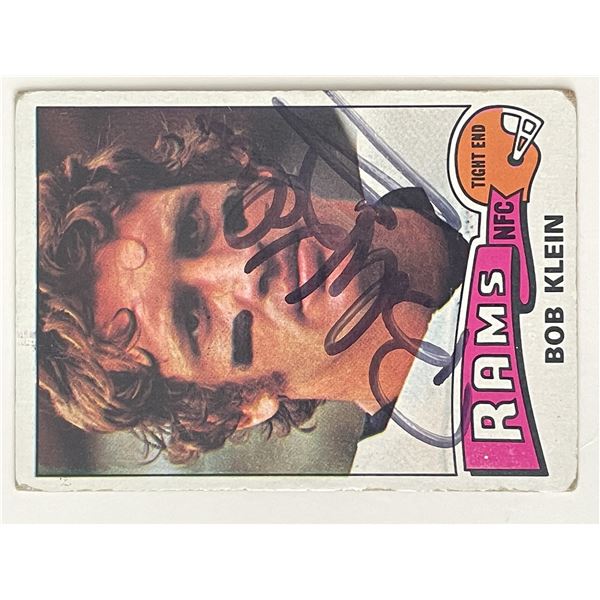 Los Angeles Rams Bob Klein 1975 Topps #148 signed trading card