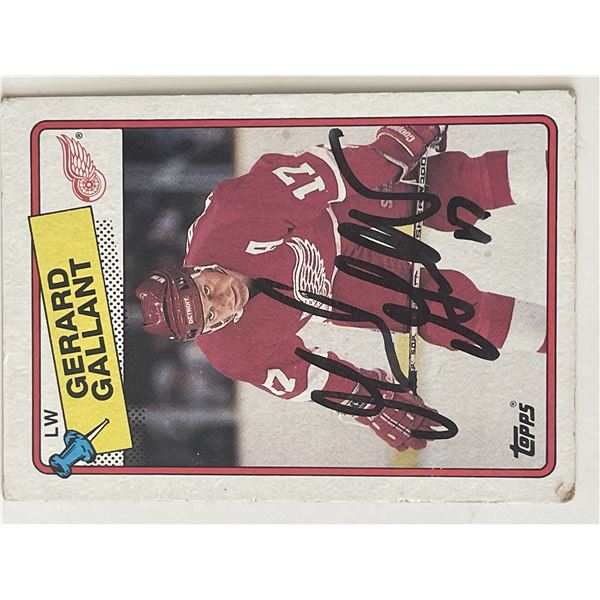 Detroit Red Wings Gerard Gallant 1988 Topps #12 signed trading card
