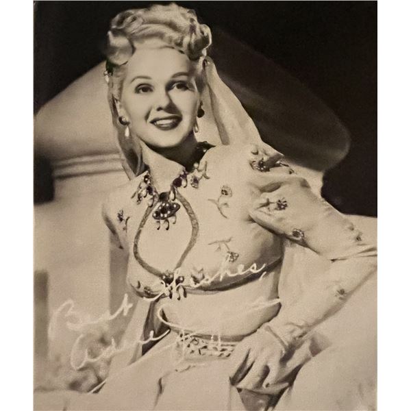 Adele Jergens facsimile signed photo. 3x5 inches