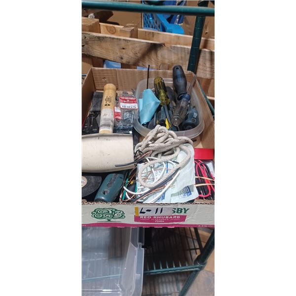 BOX WITH ASSORTED HAND TOOLS