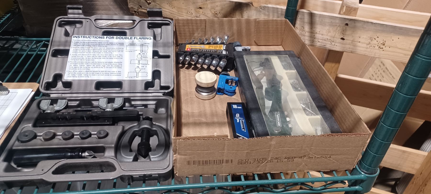 RIVET GUN, DOUBLE FLARING TOOL SET, 7 PC TITAN STUBBY SAE WRENCH SET