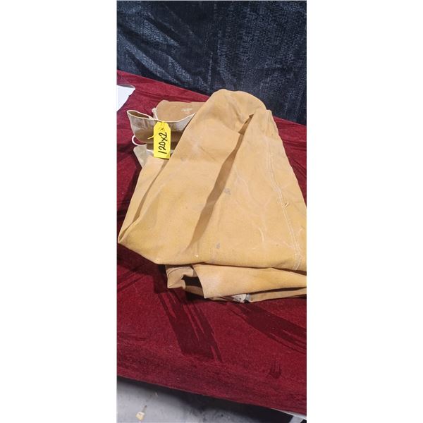 TWO HEAVY DUTY CANVAS DUFFLE BAGS