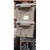 Image 1 : TWO BEIGE STORAGE BOXES 15 X 14 X 13"