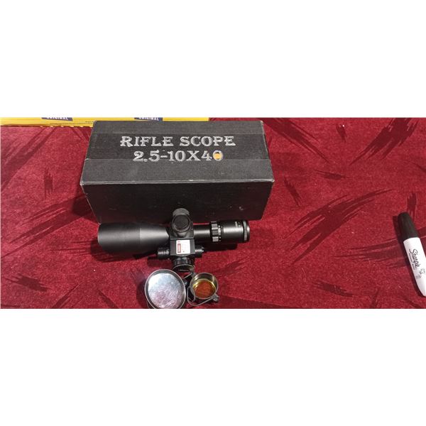 RIFLE SCOPE 2.5-10X40 COMES WITH LASE RED/GREEN RETICLE COMES WITH MOUNT