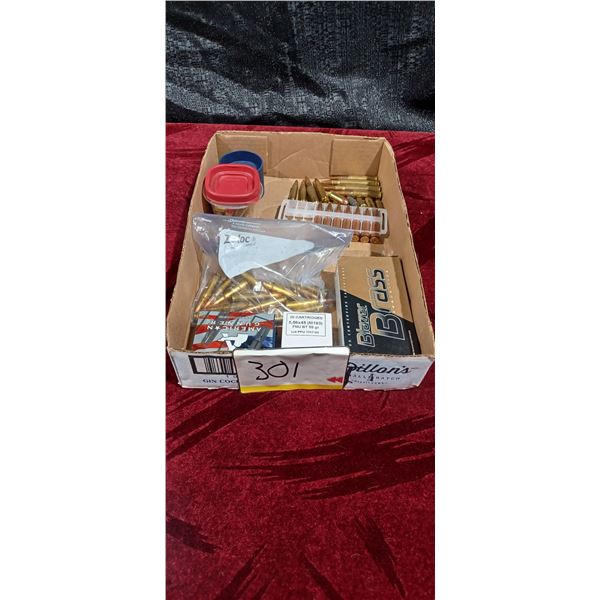 BOX OF ASSORTED AMMO INCLUDING: PARTIAL BOXES AND LOSE PICES