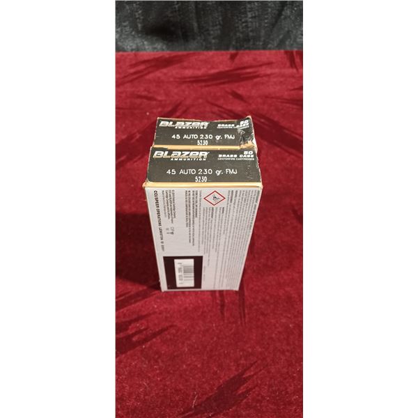 TWO BOXES OF .45 AUTO 230GR BLAZER (100 ROUNDS)