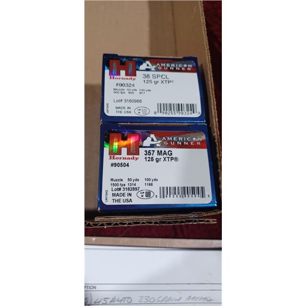 TWO BOXES OF .357MAG 125GR XTP BY AMERICAN GUNNER (IGNOR PHOTO OF 38 SPL)