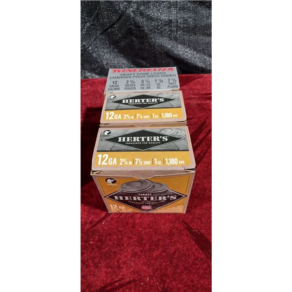 THREE BOXES OF 12GA 7 1/2" 2 3/4"SHOT GUN SHELLS